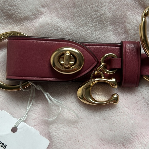 Coach Light Raspberry Trigger Snap with Charms Key Ring - Picture 2 of 7